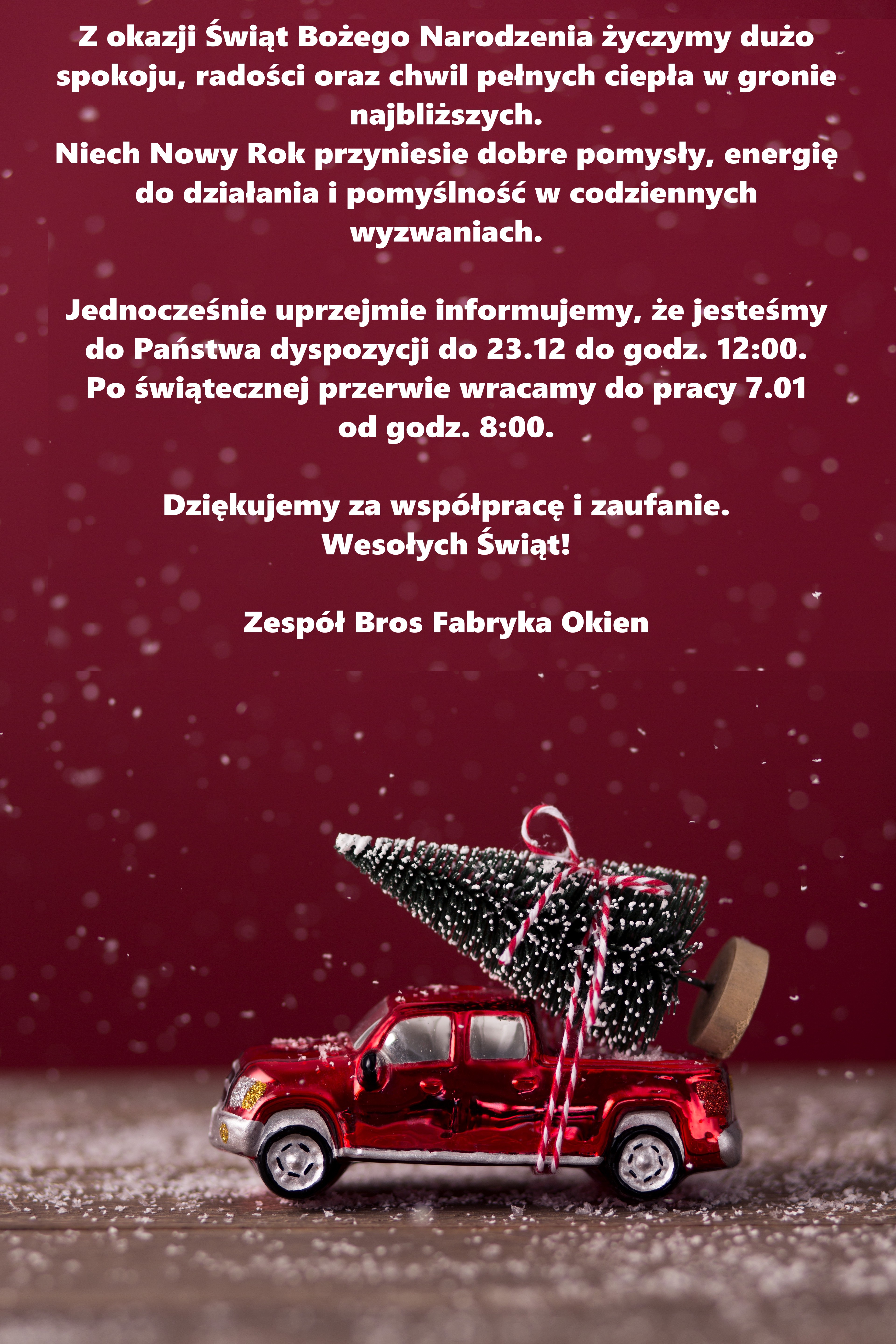 karta ze świątecznymi życzeniami